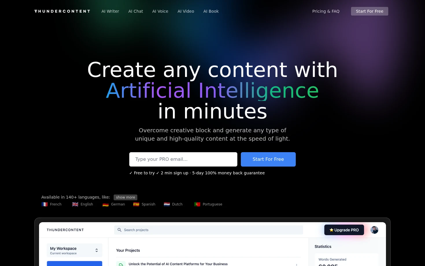 Thundercontent 页面快照